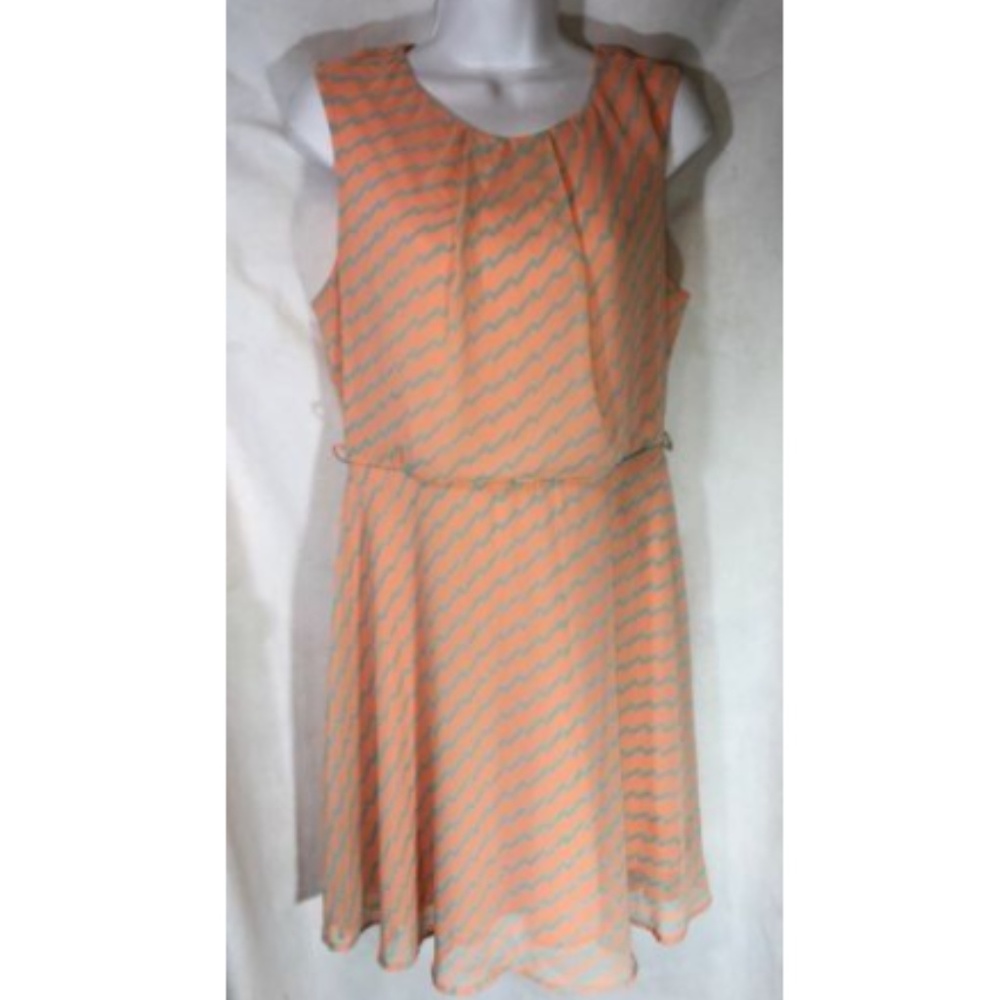 Pink Owl Sleeveless Dress Size Large Zig Zag